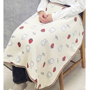 Miffy Strawberry Blanket Ivory 4-way Cozy Charm